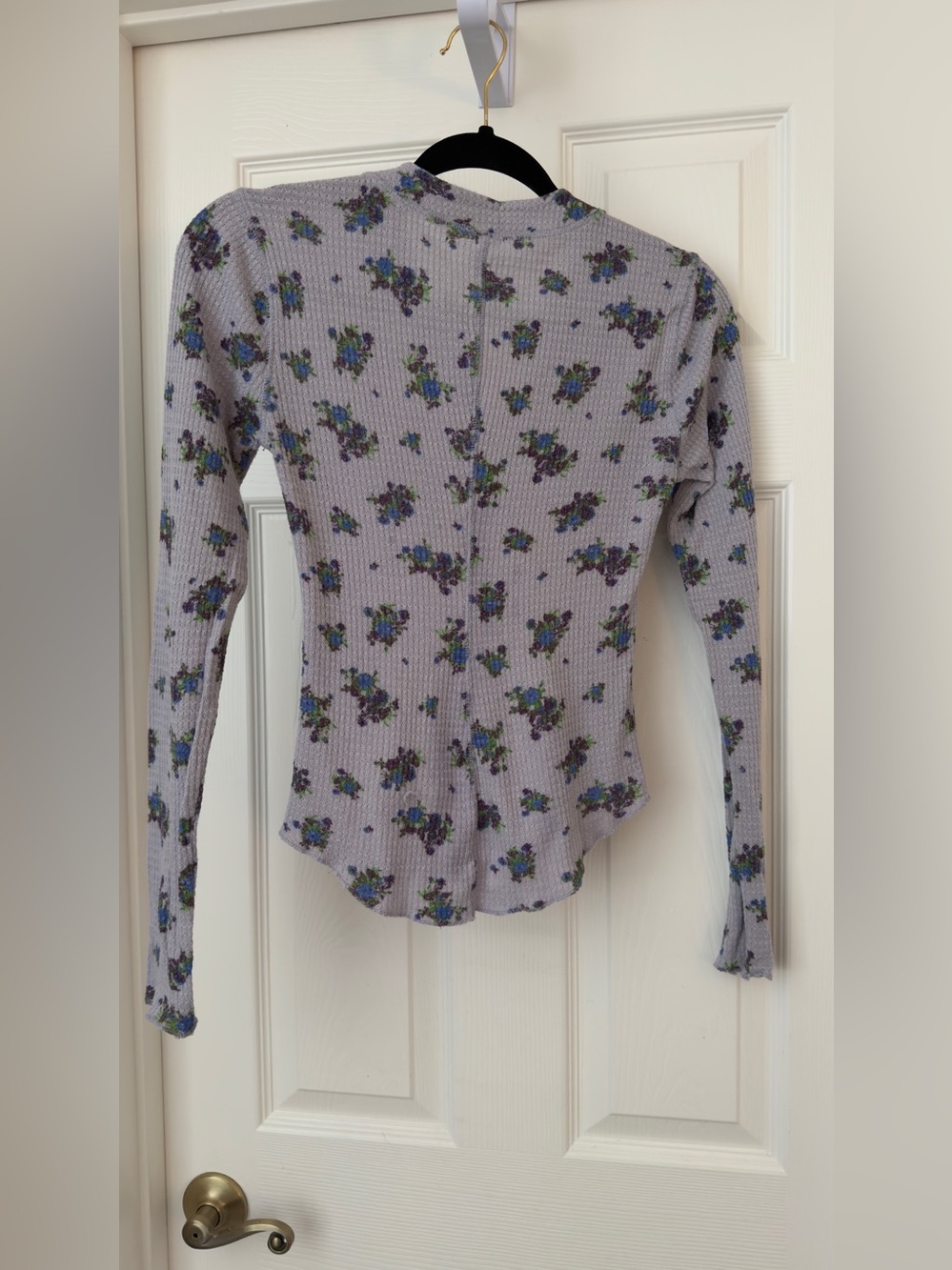 Free people intimately waffle top long sleeve tee floral - Picture 4 of 4